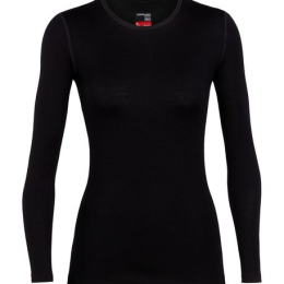 T-shirt Femme 260 Tech Ls Crewe Noir - Tee Shirt Ml | Icebreaker