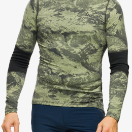Whistler Eco Bl Top Crew Neck L/s Olivine Black - Tee Shirt Ml | Odlo
