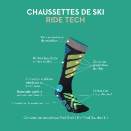 Ride Tech Bleu (1 Paire) - Chaussettes | Approach Outdoor