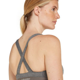 W Mer 125 Cool-lite Sprite Racerback Bra Gristone Heather | Icebreaker