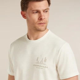 M Mer 150 Tech Lite Ss T-shirt Peaceful Pass Ecru Hthr - Tee Shirt Mc