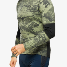 Whistler Eco Bl Top Crew Neck L/s Olivine Black - Tee Shirt Ml | Odlo