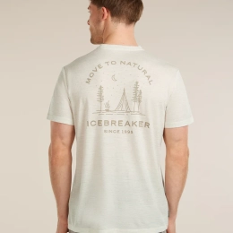 M Mer 150 Tech Lite Ss T-shirt Peaceful Pass Ecru Hthr - Tee Shirt Mc