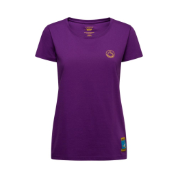 T-Shirt Femme Climbing On The Moon Viola Giallo - Tee Shirt Mc