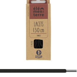 Lacets Twist Noir - Lacets | Elementerre