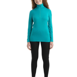 T-shirt Femme 200 Oasis Ls Half Zip Flux Green | Icebreaker