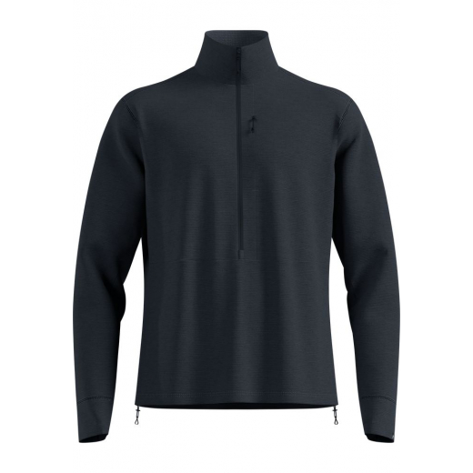 Polaire Grid Fleece 1/2 Zip Black Melange