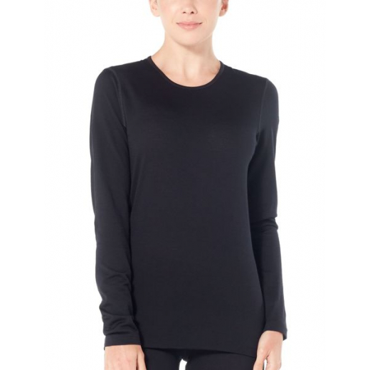 W 200 Oasis Ls Crewe Black - Tee Shirt Ml | Icebreaker