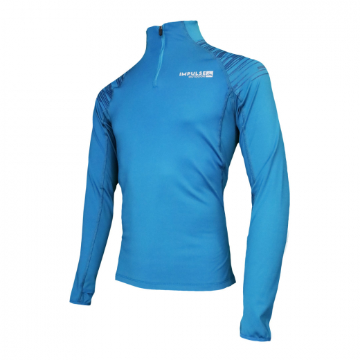 Men Fleece 1/2 Zip Top Trail+ Aqua Marine