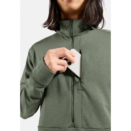 Polaire Grid Fleece 1/2 Zip Shadow Melange