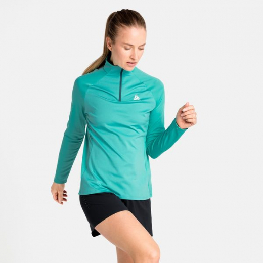 T-shirt Ml Femme Essential Ceramiwarm 1/2 Zip Jaded