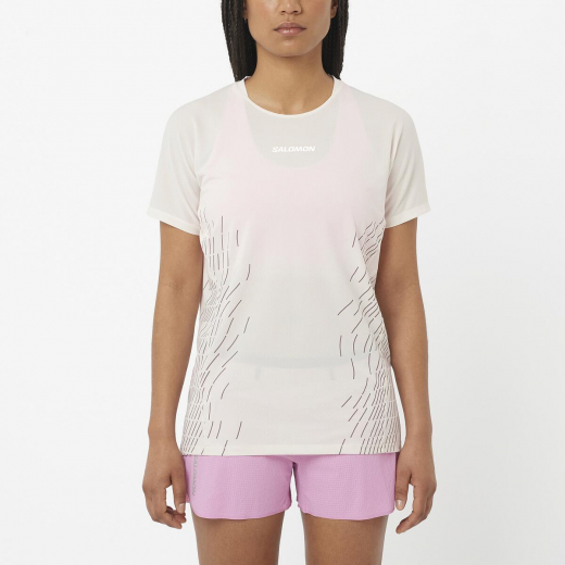 T-shirt Femme Sense Aero Gfx Whisper White - Tee Shirt Mc | Salomon