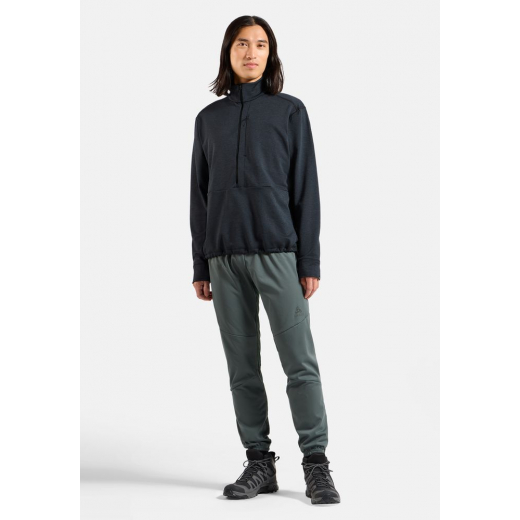 Polaire Grid Fleece 1/2 Zip Black Melange
