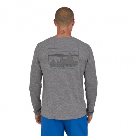 M's L/s Casquette Cool Daily Graphic Shirt Skyline Feather Grey - Tee Shirt Ml