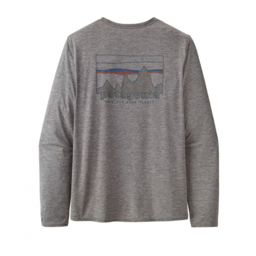 M's L/s Casquette Cool Daily Graphic Shirt Skyline Feather Grey - Tee Shirt Ml