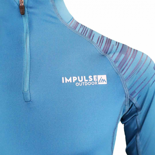 Men Fleece 1/2 Zip Top Trail+ Aqua Marine