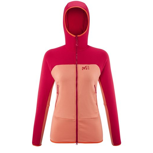 Polaire A Capuche Fusion Grid Coral Chrome / Tango