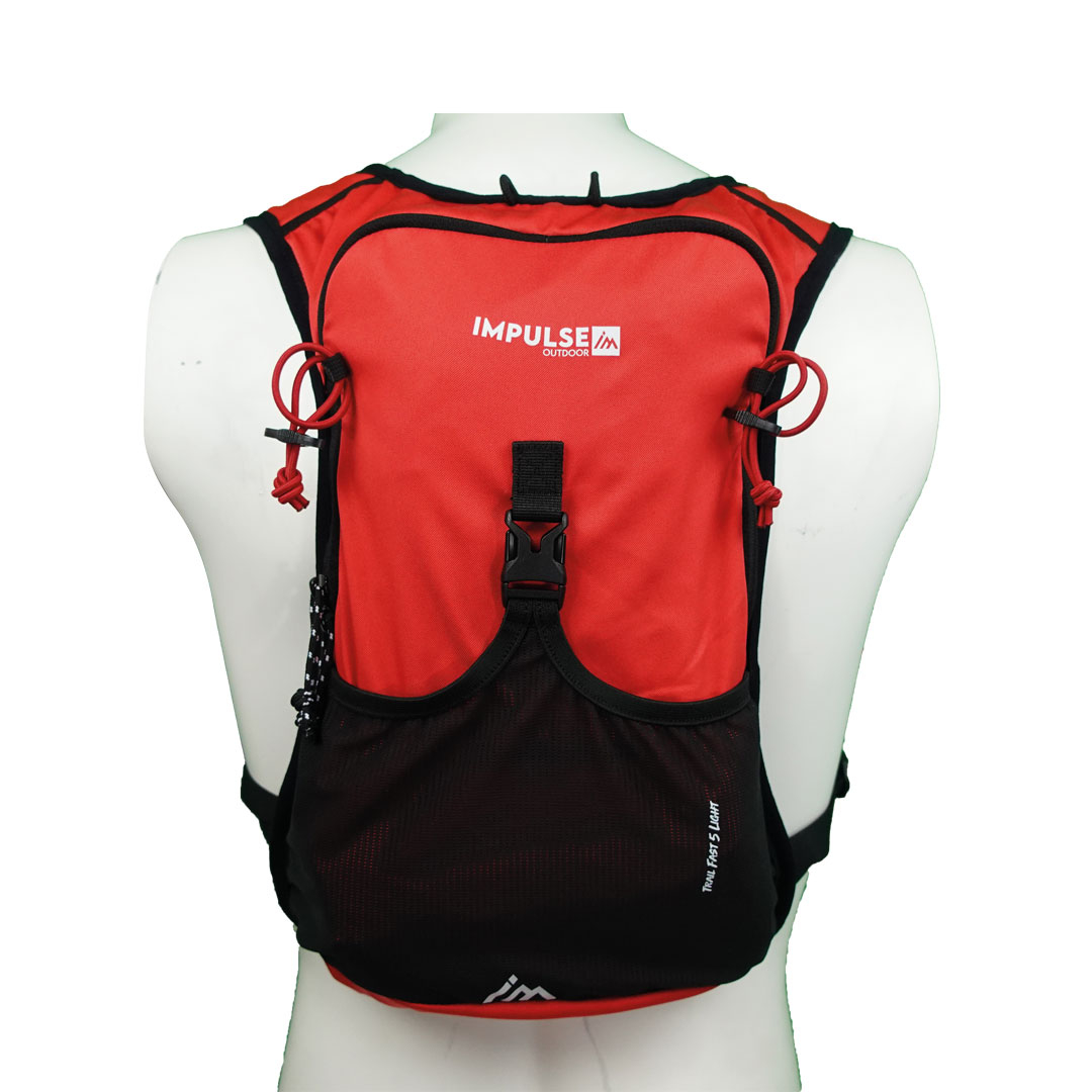 GILET D' HYDRATATION TRAIL MIXTE 5L PORTE FLASQUES BLANC ORANGE