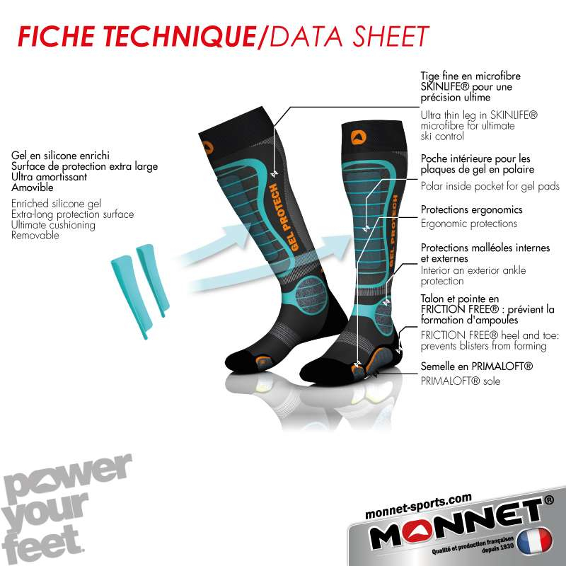 CHAUSSETTES GELPROTECH PROTECTION TIBIA – Chaussettes de ski – Chullanka