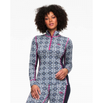 T-shirt Ml Femme Rose 1/2 Zip Royal
