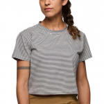 T-Shirt Femme Bd Stripe Crop White Charcoal