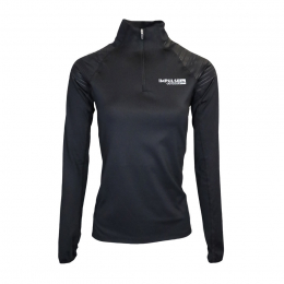 LADIES FLEECE 1/2 ZIP TOP TRAIL+ BLACK