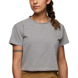 T-Shirt Femme Bd Stripe Crop White Charcoal