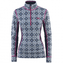 T-shirt Ml Femme Rose 1/2 Zip Royal